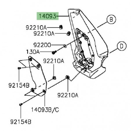 Cache pivot gauche Kawasaki Vulcan S (2015 et +) | Réf. 140930115