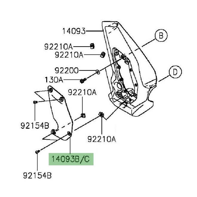 Enjoliveur de cache pivot gauche Kawasaki Vulcan S (2015 et +) | Moto Shop 35