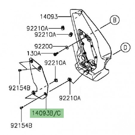 Enjoliveur de cache pivot gauche Kawasaki Vulcan S (2015 et +) | Moto Shop 35