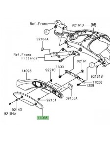 Enjoliveur fixation latérale garde-boue arrière Kawasaki Vulcan S (2015 et +)