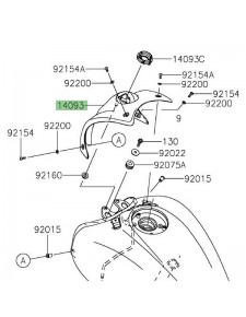 Habillage de réservoir Kawasaki Vulcan S (2015 et +) | Réf. 14093010518T