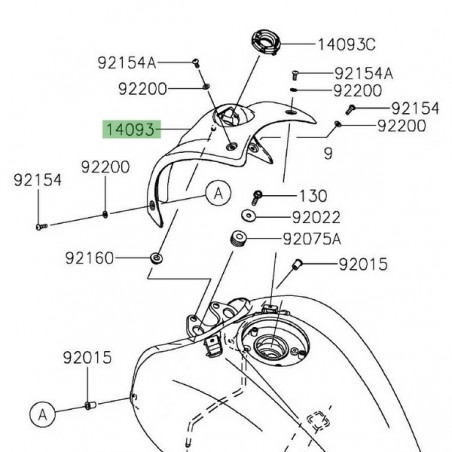 Habillage de réservoir Kawasaki Vulcan S (2015 et +) | Réf. 14093010518T