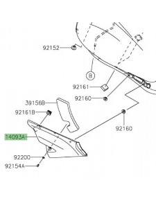 Habillage sous réservoir gauche Kawasaki Vulcan S (2015 et +) | Réf. 140930106