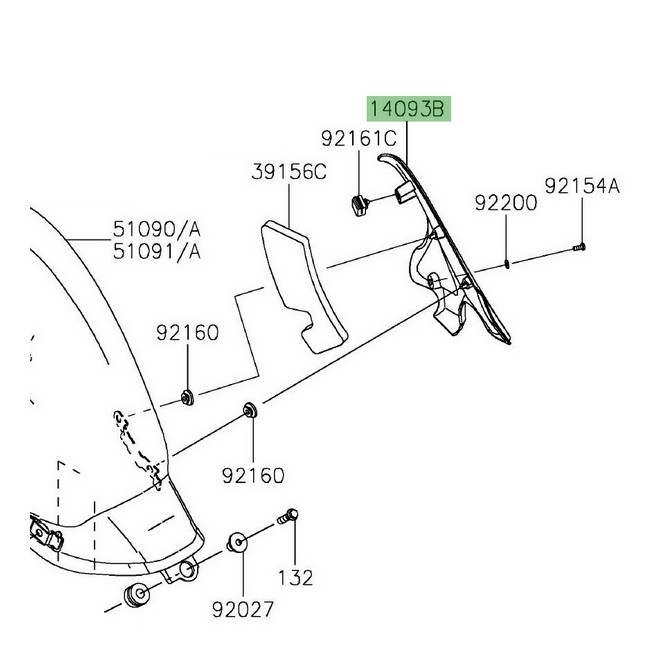 Habillage sous réservoir droite Kawasaki Vulcan S (2015 et +) | Réf. 140930107