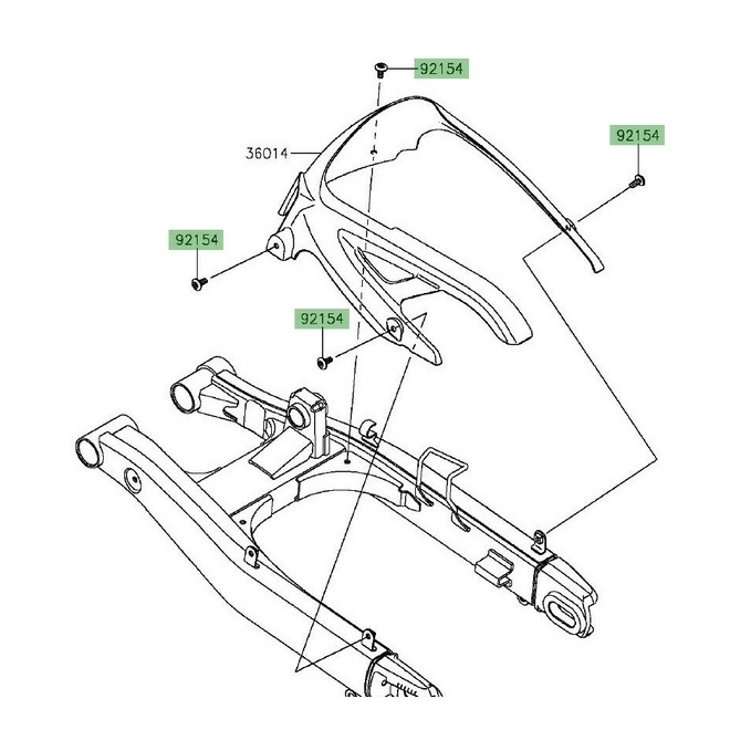 Vis M6x14 pour fixation protection de chaîne Kawasaki Vulcan S (2015 et +) | Réf. 921541511
