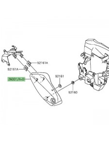 Cache latéral gauche sous selle Kawasaki Vulcan S (2015 et +) | Moto Shop 35