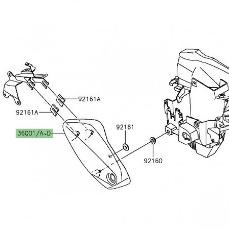 Cache latéral gauche sous selle Kawasaki Vulcan S (2015 et +) | Moto Shop 35
