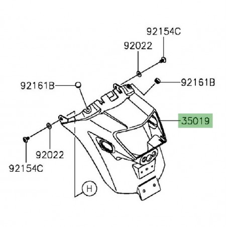 Entourage feu arrière Kawasaki Vulcan S (2015 et +) | Réf. 350190595