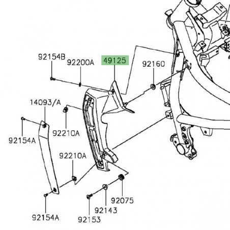 Écope de radiateur gauche Kawasaki Vulcan S (2015 et +) | Réf. 491250586