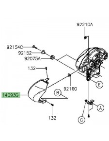 Flanc optique avant gauche Kawasaki Vulcan S (2015 et +) | Réf. 14093049645L