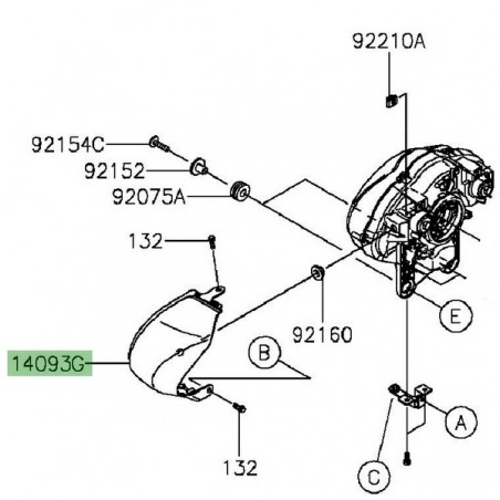 Flanc optique avant gauche Kawasaki Vulcan S (2015 et +) | Réf. 14093049645L