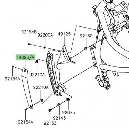 Enjoliveur d'écope de radiateur gauche Kawasaki Vulcan S (2015 et +) | Moto Shop 35