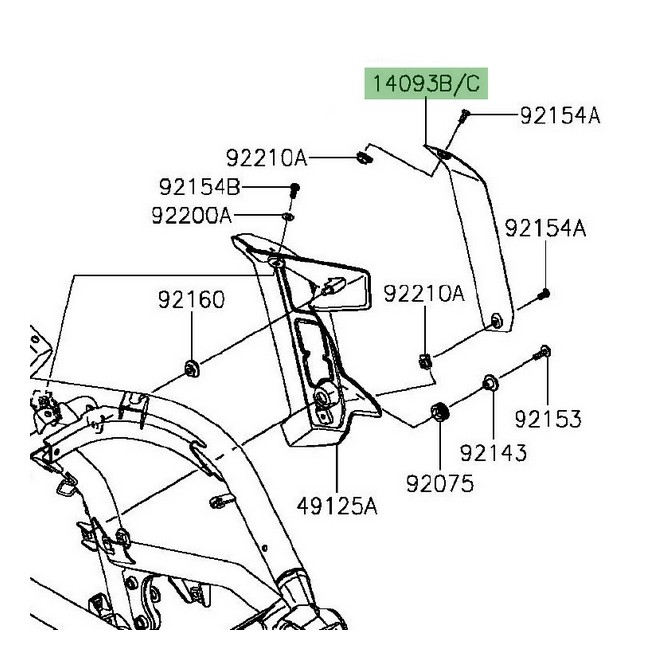 Enjoliveur d'écope de radiateur droit Kawasaki Vulcan S (2015 et +) | Moto Shop 35