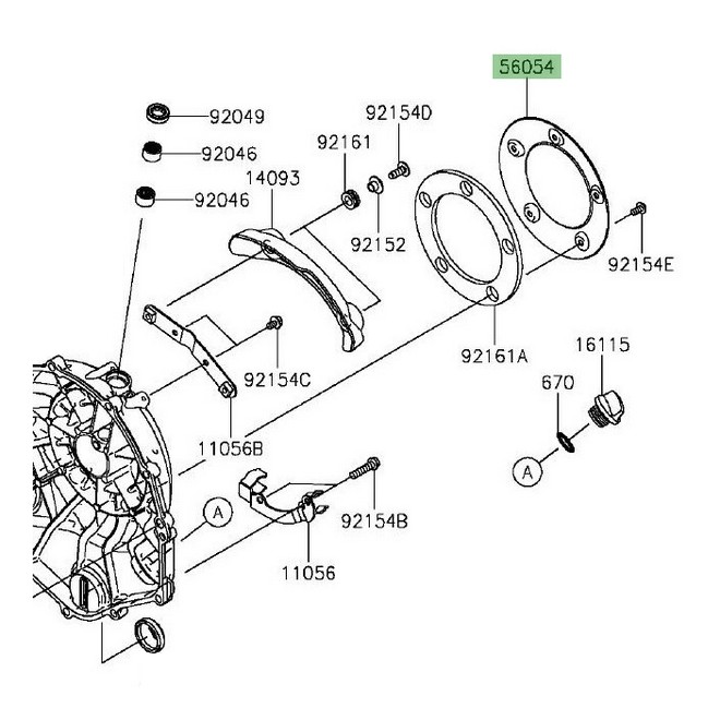 Enjoliveur carter d'embrayage Kawasaki Vulcan S (2015 et +) | Réf. 56054183210