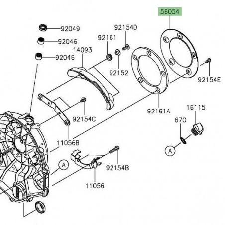 Enjoliveur carter d'embrayage Kawasaki Vulcan S (2015 et +) | Réf. 56054183210