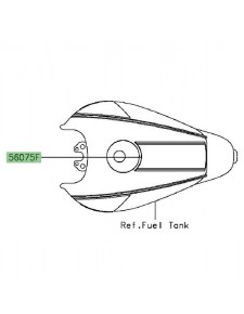Autocollant supérieur de réservoir Kawasaki Vulcan S Spécial Édition (2016) | Réf. 560751435