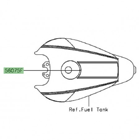 Autocollant supérieur de réservoir Kawasaki Vulcan S Spécial Édition (2016) | Réf. 560751435