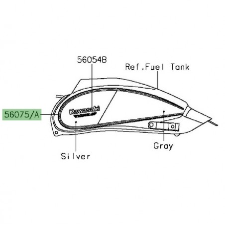 Liseré de réservoir réservoir Kawasaki Vulcan S (2016) | Moto Shop 35