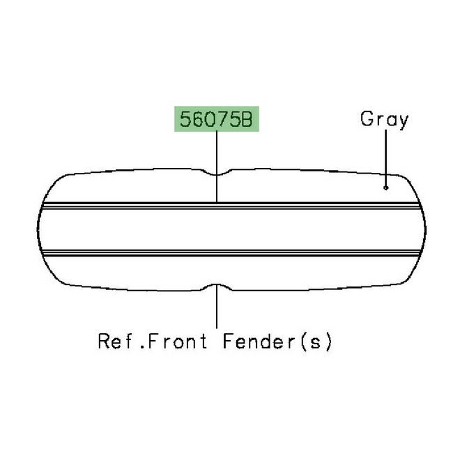 Autocollant garde-boue avant Kawasaki Vulcan S Spécial Édition (2016) | Réf. 560751324