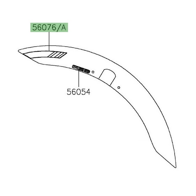 Autocollant garde-boue avant Kawasaki Vulcan S noir/or (2020) | Réf. 560760528 - 560760529
