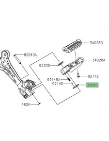 Rondelle frein repose-pieds passager Kawasaki | Réf. 320850801