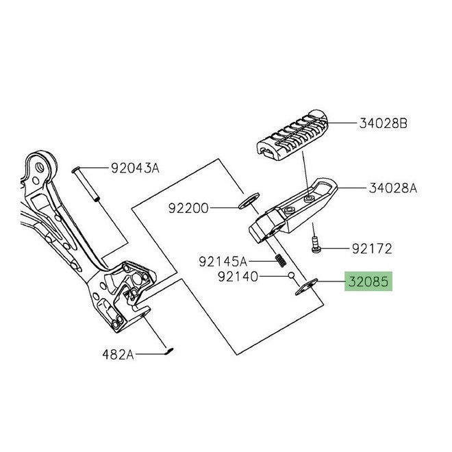 Rondelle frein repose-pieds passager Kawasaki | Réf. 320850801