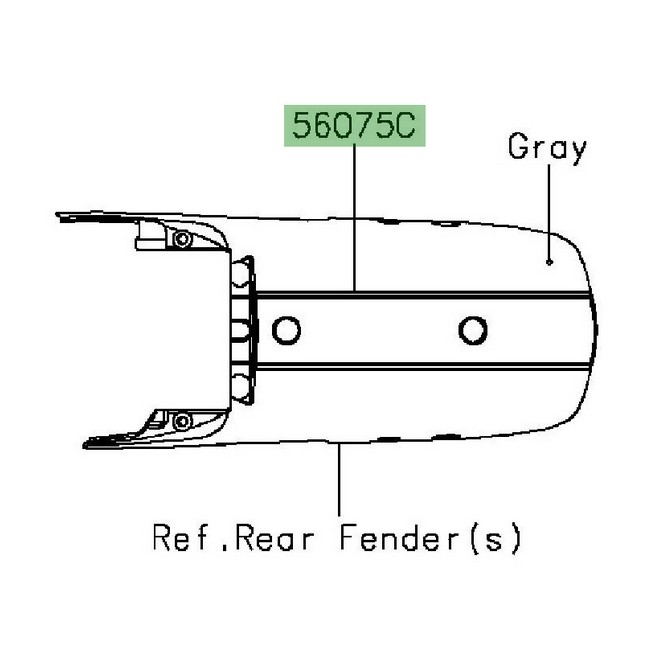 Autocollant garde-boue arrière Kawasaki Vulcan S Spécial Édition (2016) | Réf. 560751325