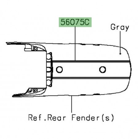Autocollant garde-boue arrière Kawasaki Vulcan S Spécial Édition (2016) | Réf. 560751325