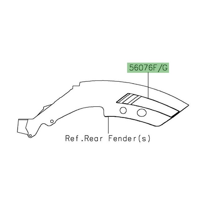 Autocollant garde-boue arrière Kawasaki Vulcan S Spécial Edition (2020) | Réf. 560760534 - 560760535