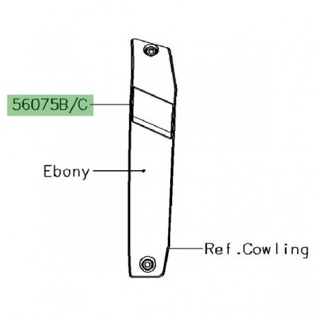 Autocollant enjoliveur d'écope Kawasaki Vulcan S Spécial Édition (2017) | Réf. 560752454 - 560752455