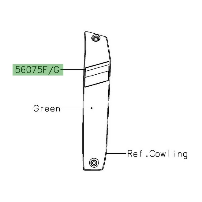 Autocollant enjoliveur d'écope Kawasaki Vulcan S Spécial Édition (2019) | Réf. 560757575 - 560757576