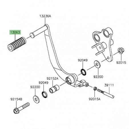 Caoutchouc sélecteur de vitesse Kawasaki Vulcan S (2015 et +) | Réf. 13063002