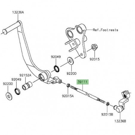 Tige de sélecteur de vitesse Kawasaki Vulcan S (2015 et +) | Réf. 391110332