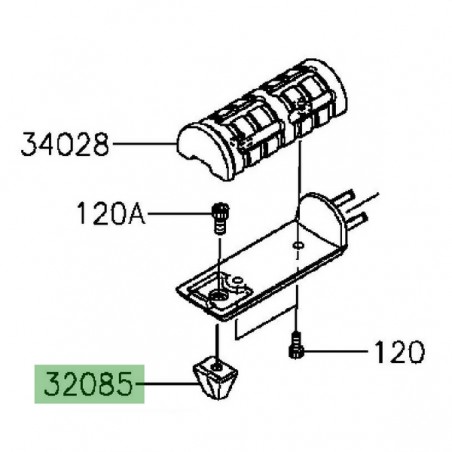 Téton repose-pieds avant Kawasaki Vulcan S (2015 et +) | Réf. 320850770
