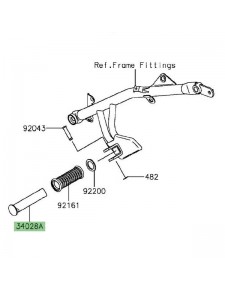 Repose-pieds arrière Kawasaki 340280344 | Moto Shop 35