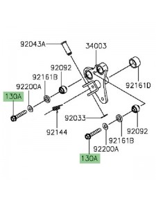 Vis M8x45 fixation repose-pieds avant gauche Kawasaki Vulcan S (2015 et +) | Réf. 130BB0845