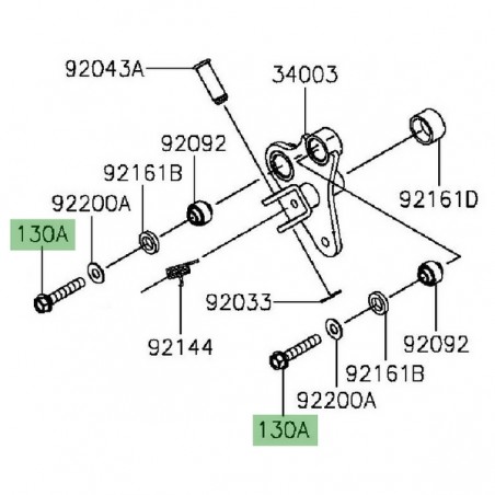 Vis M8x45 fixation repose-pieds avant gauche Kawasaki Vulcan S (2015 et +) | Réf. 130BB0845