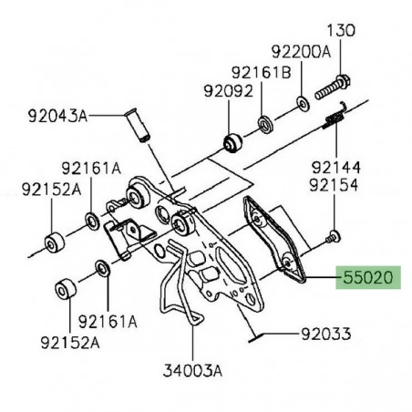Protection de talon repose-pieds avant droit Kawasaki Vulcan S (2015 et +) | Réf. 550201880