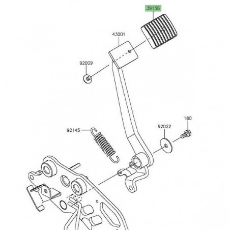 Caoutchouc pédale de frein arrière Kawasaki Vulcan S (2015 et +) | Réf. 391562695