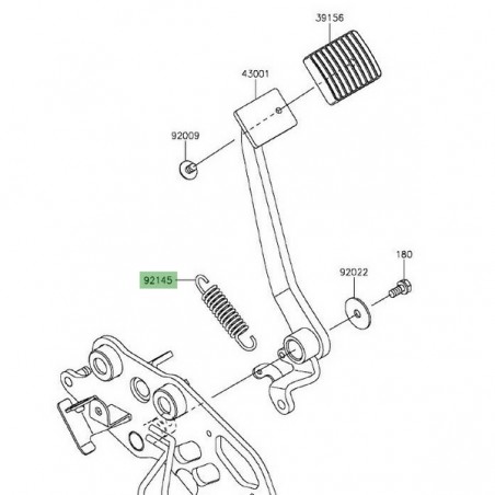 Ressort de rappel pour pédale de frein arrière Kawasaki Vulcan S (2015 et +) | Réf. 921451158