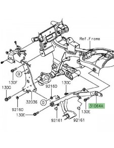 Platine repose-pieds arrière gauche Kawasaki Vulcan S (2015 et +) | Réf. 31064065018R