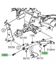 Vis M10x35 fixation repose-pieds arrière Kawasaki Vulcan S (2015 et +) | Réf. 130CA1035