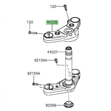 Té de fourche supérieur Kawasaki Vulcan S (2015 et +) | Réf. 44039014621