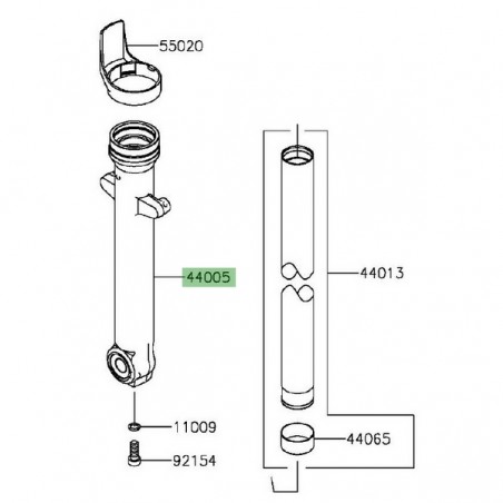 Fourreau de fourche gauche Kawasaki Vulcan S (2015 et +) | Réf. 44005010132A