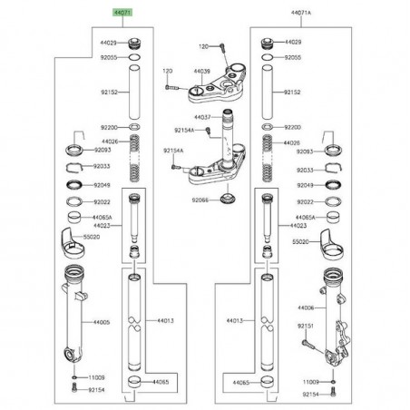 Bras de fourche gauche Kawasaki Vulcan S (2015 et +) | Moto Shop 35