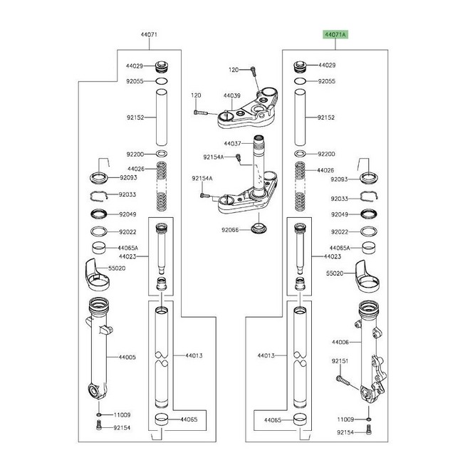 Bras de fourche droit Kawasaki Vulcan S (2015 et +) | Moto Shop 35