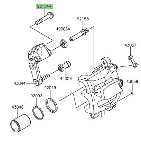 Vis M8x45 fixation étrier de frein avant Kawasaki Vulcan S (2015 et +) | Réf. 921541706
