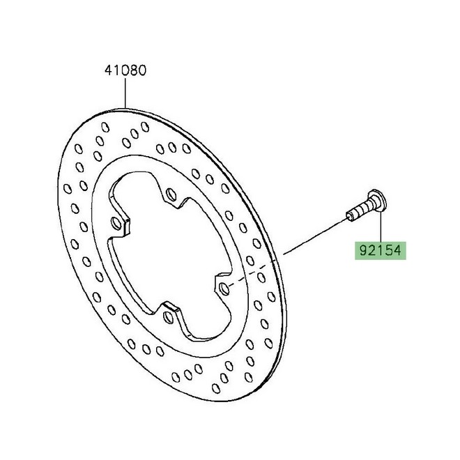 Vis M8x30 fixation disque de frein Kawasaki 921540844 | Moto Shop 35