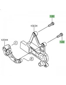 Vis M8x25 fixation étrier de frein arrière Kawasaki Vulcan S (2015 et +) | Réf. 120CB0825
