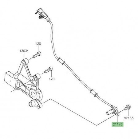 Câble ABS roue arrière Kawasaki Vulcan S ABS (2015 et +) | Réf. 211760781